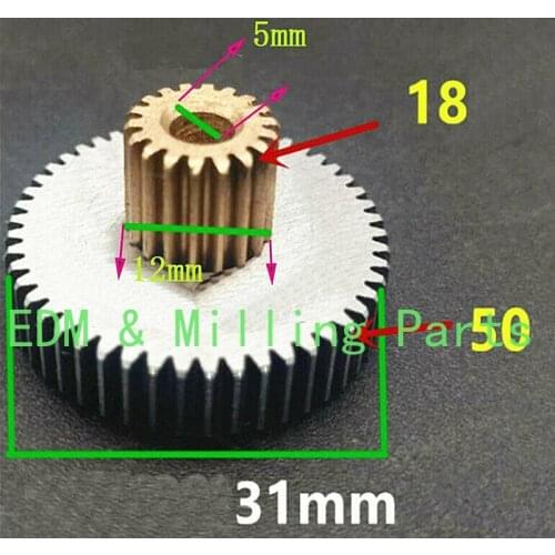 CNC Wire EDM Part Gear Machine Tool Control X Axis Y Axis Motor Middle Gear For Machine Tool Mill Part