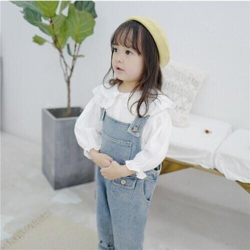 Childrens Denim Overalls 2021 Spring New Baby Boys and Girls Fashion Suspender Pants Kids Cowboy Overalls Girl Jeans 2-6 Years