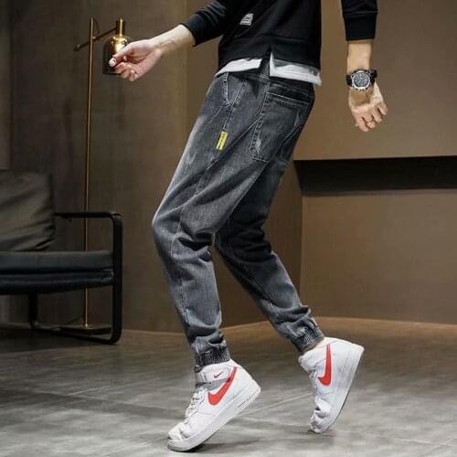 Loose denim jeans mens 2021 autumn Korean Harlan brand grey tooling street trousers mens casual teenager long pants