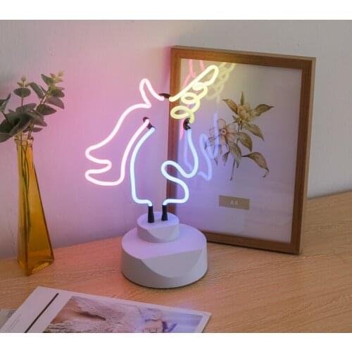 Colorful Unicorn Glass Neon Sign Logo Led Free-Standing Light Up Sign Neon Decor Neon lamp for Room