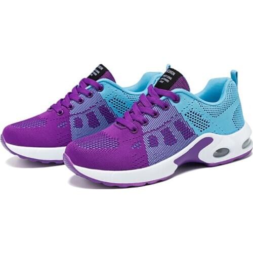 Fashion Women White Wedges Sneakers Outdoor Sports Shoes Breathable Mesh Comfort Running Shoes Air Cushion Lace Up Tenis
