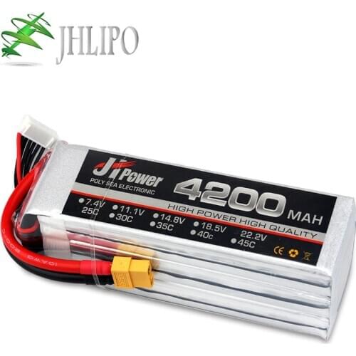 JH Lipo Battery 4200mAh 25C/75C 2S 7.4V 3S 11.1V 4S 14.8V 5S 18.5V 6S 22.2V High Rate Lithium Polymer Batteries for RC Boat Car