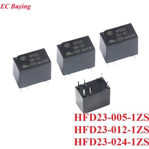 2pcs Mini Relay HFD23-005-1ZS HFD23-012-1ZS HFD23-024-1ZS DC 24V 12V 5V 6pins HFD23 Ultra Small Highly Sensitive Relays