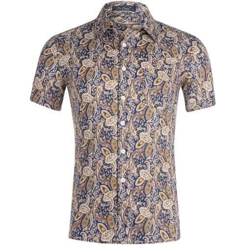 Pure Cotton Hawaii Shirt For Men Floral Printing chemise homme Short Sleeves camisas para hombre Summer Hot camisas de hombre
