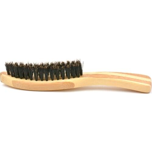 Beard Brush Boar Bristle for Mens Mustache Shaving Comb Beech Long Handle Face Massage Facial Hair Cleaning Brush