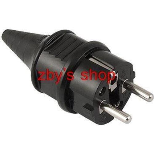 EU Plug AC 250V 16A European German Rewirable Power Cord Connector Black