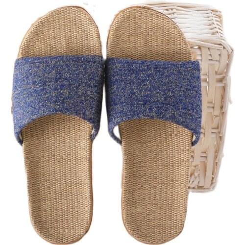 Suihyung Women Slippers Female Casual Flax Slides 13 Colors Linen Belt Ladies Sandals Flip Flops Lovers Summer Indoor Home Shoes