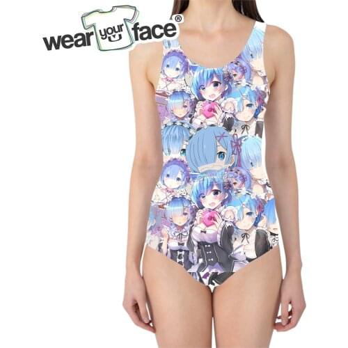 Anime Zero Rem Cartoon 3D All Over Printed One Piece Kawaii Swimwear Beach Sportswear Summer Women Plus Size Swimsuit