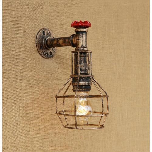 Bedroom study stair corridor bar club pub restaurant aisle cafe lamps bra wall sconce Vintage lamps retro loft water pipe lights