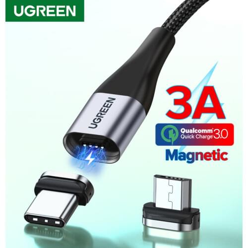UGREEN Magnetic Charge Cable Fast Charging USB Type C Cable Magnet Micro USB Data Charging Wire Mobile Phone Cable USB Cord