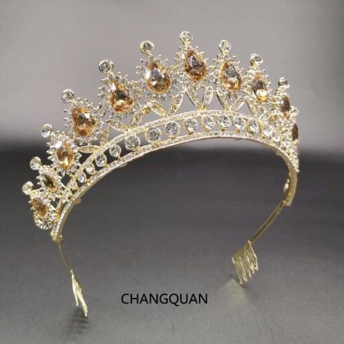 Crown Ornament Bridal Wedding Accessories Simple Alloy Diamond-Studded Bridal Dress Jewelry FS99