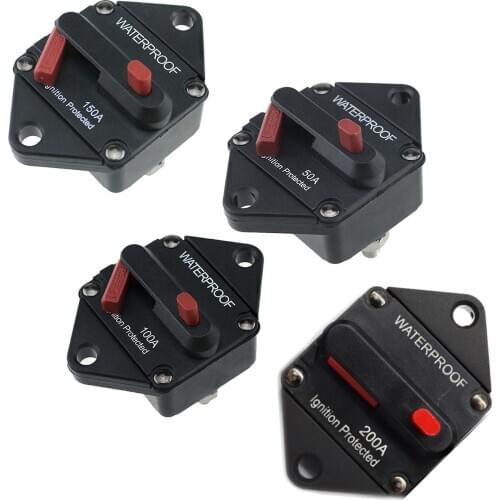 Universal 50/100/150/200A ABS Car Automatic Recovery Circuit Breaker Power Supply Protector Short Circuit Protection Accessory