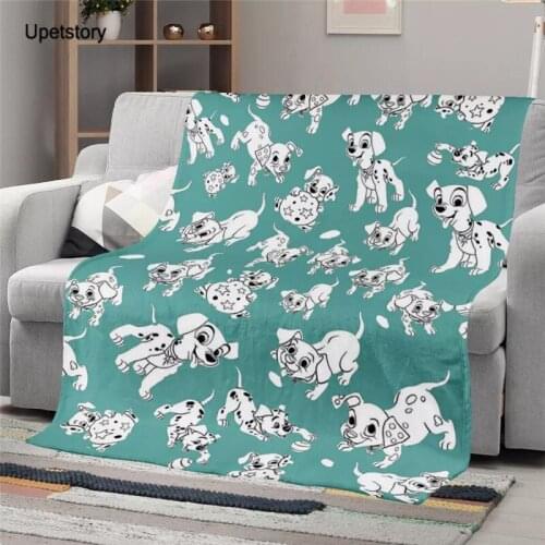 Upetstory Cute Dalmatian Dog Printed Fleece Throw Blankets Plush Bedspread Soft Sofa Thin Quilt for Adults Kids Room Decoration