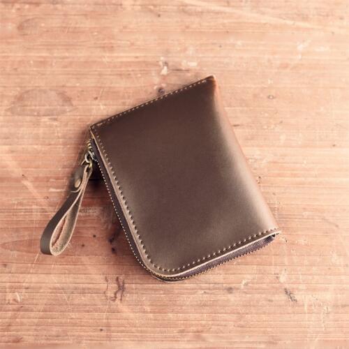 Vintage Crazy Horse leather Wallet Female Zipper Short women Purse designer Slim Small Mini Wallet Portfolio Man Wallet
