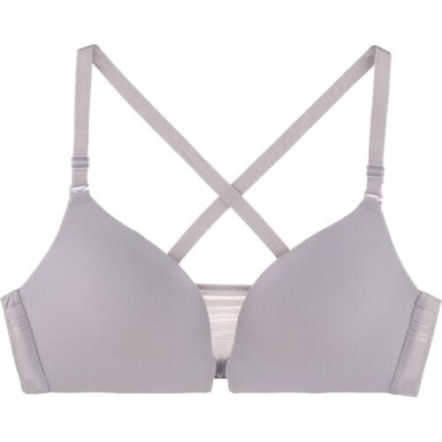 Women Sexy Thin Section Front Buckle One Piece No Trace No Steel Ring Gather Beautiful Back Bra