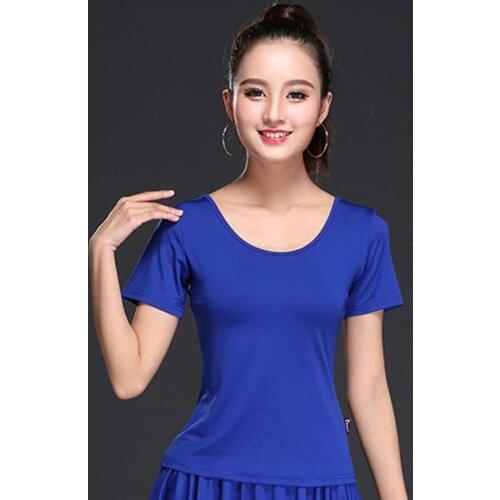 2021 New CM024 O Neck Short Sleeve Design Female Latin Dance Tops Women Dancing Shirt for Belly Ballroom Dance Performance