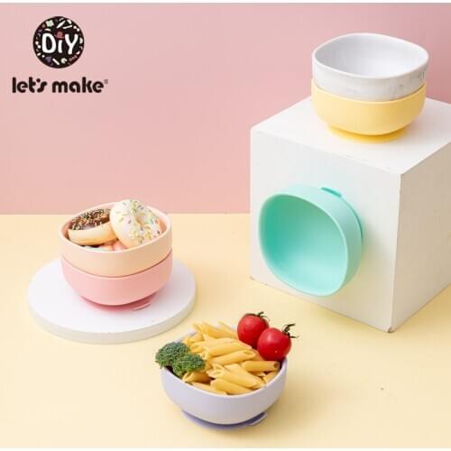 LetS Make 1Set Silicone Square Bowl Baby Tableware Baby Feeding Silicone Bowl Non-Slip Food Grade Silicone Bowl Spoon