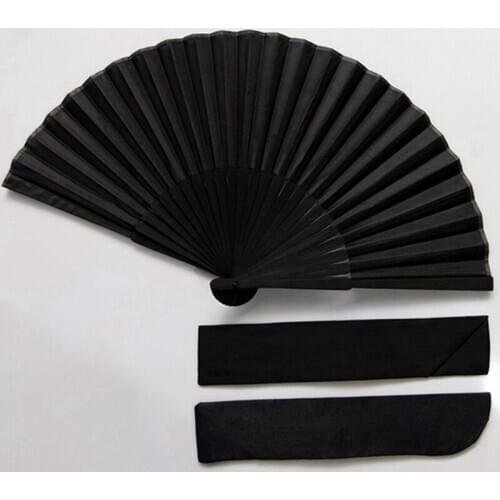 1Pc Chinese Style Black Vintage Hand Fan Folding Fans Dance Wedding Party Favor
