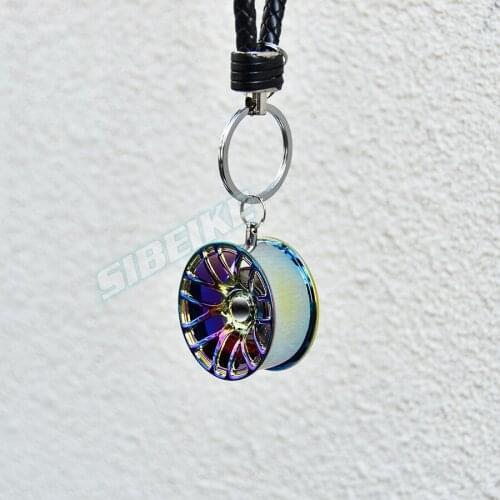 JDM Creative gift car Wholesale Car Wheel Hub shape Custom Metal Auto Keychain