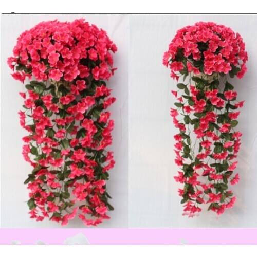 100Pcs/lot 18 Branchs Artificial Silk Orchids flower Vine Wisteria Rattan Craft Ornament For Home Wedding Holiday Decora