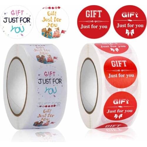 2.5cm Round "Gift just for You" White Paper Stickers Adhesive Labels Baking wedding decoration birthday party Sealing Sticker