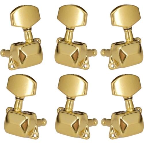 6Pcs Enclosed Guitar Tuning Pegs Machine Heads for Folk Acoustic and Electric Guitars