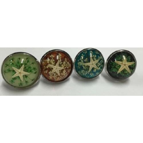 8 pcs Pretty Jewelry Real Star Fish Mixed Handsome Colorful Bottom Biker Ring