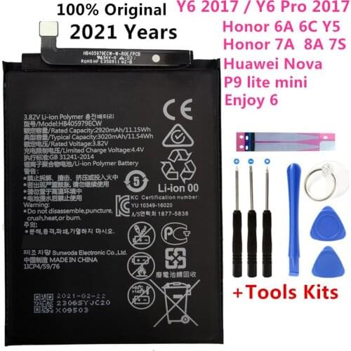 Original 3020mAh HB405979ECW Battery For Huawei Nova CAZ-AL10 TL00 CAN L01 CAN-L02 L12 Enjoy 6S Honor 6C Y5 2017 p9 lite mini