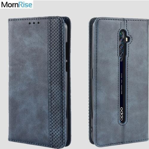 For OPPO Reno 2Z 2F Case Book Wallet Vintage Slim Magnetic Leather Flip Cover Card Stand Soft Cover Luxury Mobile Phone Bags