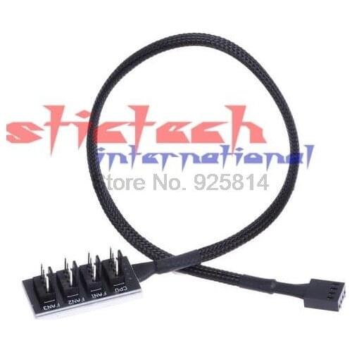 By dhl or ems 500pcs Host Case PC Cooler Cooling Fan 1 Female to 4 Male 4/5Pin Power Cable Socket 4/5Ports Fan Hub Splitter