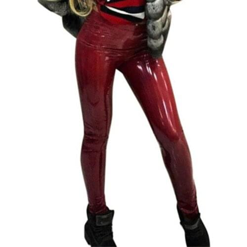 Black Red Sexy Pants High Waist Slim-Cut Leggings Temperament Women Leggings Suitable For Spring And Autumn