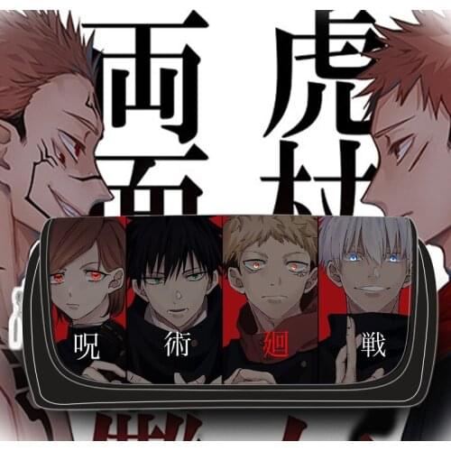 Jujutsu Kaisen Gojo Satoru Itadori Yuji Kugisaki Nobara Pen Storage Bag Stationery Student High Capacity Black Pencil Case Gift