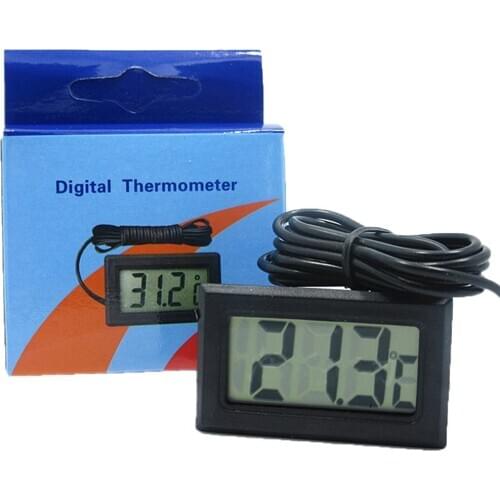 LCD Digital Thermometer With Battery Freezer Mini Thermometer Indoor Outdoor Electronic Thermometer With Sensor