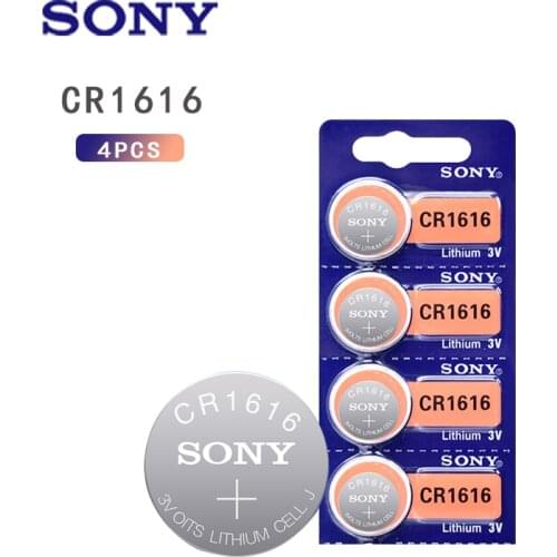 4PCS SONY Button Battery CR1616 Lithium Coin Cell Batteries 3V DL1616 ECR1616 LM1616 CR 1616 For Electronic Car Key Watch