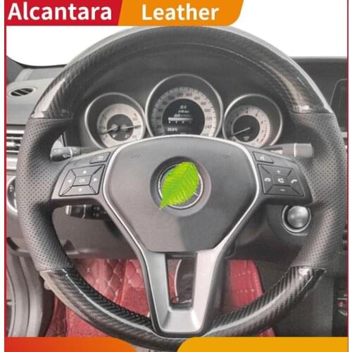 Alcantara leather For Mercedes-Benz E-Class C-Class 180E 200 260E 320E 400 hand-sewn steering wheel cover 300L 2013-2015 2014