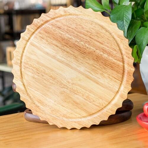 11 inches Round Wooden Cutting Chopping Board Pizza Peel Bread Cake Fruit Serving Tray Storage Organizer Utensils