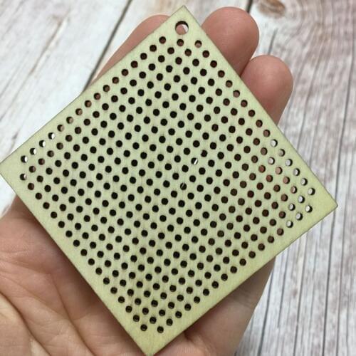 10pcs square cross stitch pendant blank modern blank wooden pendant