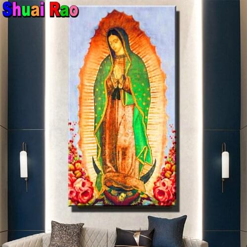 Mexico Guadalupe DIY Diamond Painting Virgin Mary cross stitch mosaic full square round diamond embroidery religious icon decor