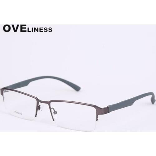 Fashion Square Glasses Frame Men Optical Myopia mens eyeglasses frames Prescription glasses Half Metal eyewear Spectacle frames