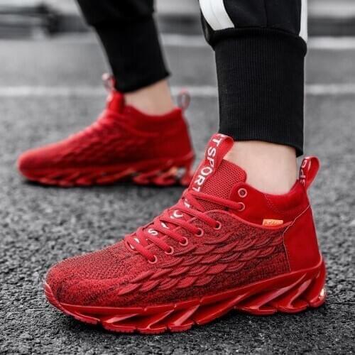 Men Sneakers High Top Blade Running Shoes Outdoor Trainers Male New Fashion Comfortable Sport Cushioning Fitness Footwear Boys