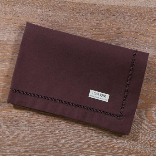 N046 : 12 pieces Reddish brown Linen Cotton Ladder Hemstitch Table mat Drawnwork place mat Dinner Placemat