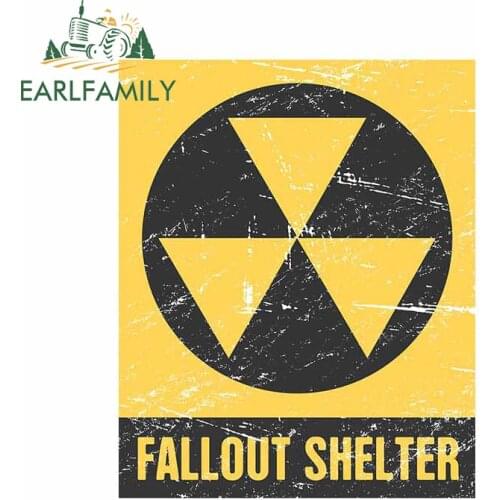 EARLFAMILY 13cm x 10.4cm for Fallout Shelter Decal Camper Suitcase Silhouette Car Stickers Windshield Waterproof Vinyl Car Wrap