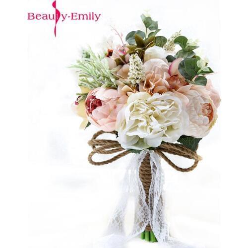 Beauty-Emily New European Flowers Creative Nature Bride Holding Bouquet Wedding Flowers Simulation Noiva Buque