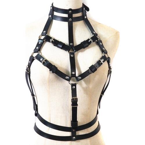 Adjustable Bandage Costume PU Leather Belts Unisex Sexy Body Chest Harness Chest Strap Sexy Erotic Lingerie For Women Men