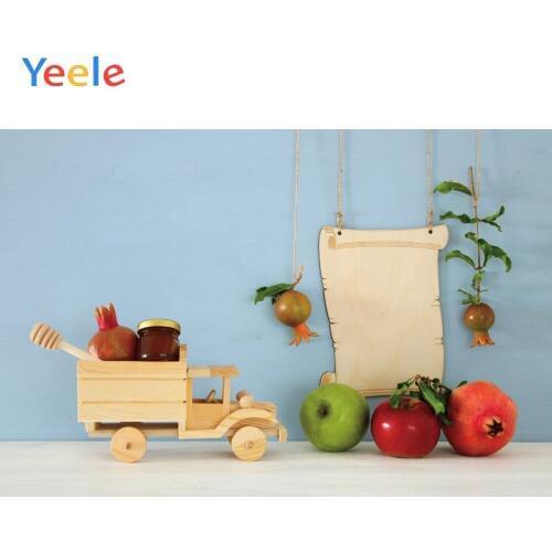 Rosh Hashanah Jewish New Year Hanukkah Pomegranate Honey Baby Toy Car Backdrop Vinyl Photography Background For Photo Studio