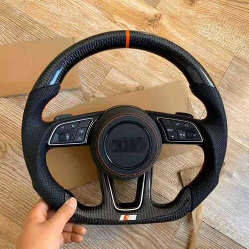 For Audi A4 A5 A6 A7 A8 Q5 carbon fiber steering wheel shift pick, multi-function button upgrade non-destructive installation