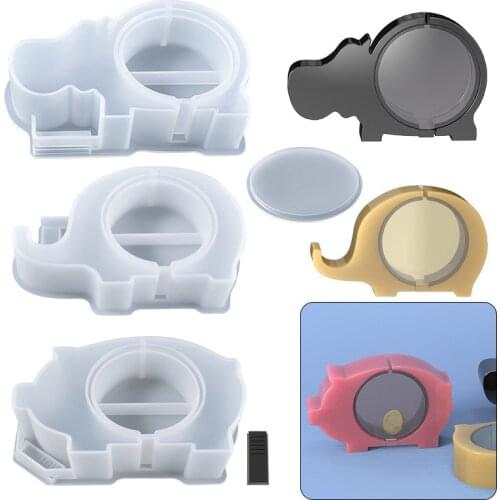 DIY Animal Piggy Bank Crystal Epoxy Resin Mold Change Storage Silicone Mold