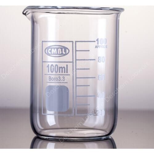 4Pcs 100mL Glass Beaker,Low Form beakers,Good Quality,Laboratory Glassware