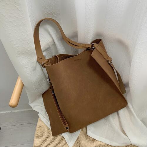 Korean Style Shoulder Bag Women Vintage Simple Ladys Crossbody Bags Large Capacity Top-Handle Bags Purse Girl