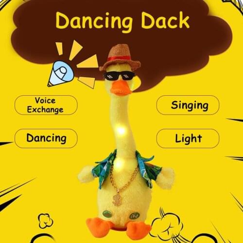 Dancing Duck Electron Plush Toy Soft Plush Doll Babies Duck That Can Sing And Dance Voice Interactive Bled Stark Toy For Kid